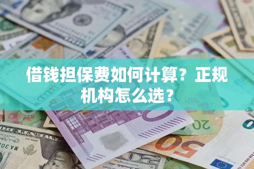 武汉借钱担保费如何计算？正规机构怎么选？